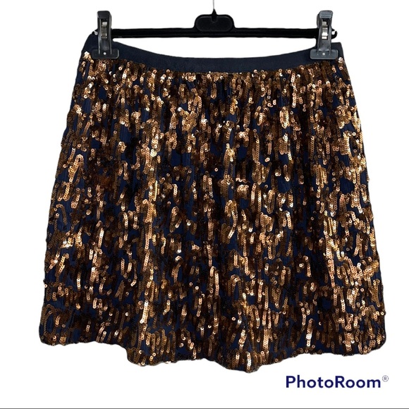 J.Crew Skirt Women's Abstract Sequin Navy Copper 6 - Picture 3 of 6